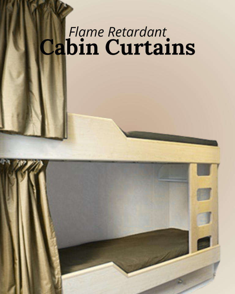 Flame retardant cabin curtains that have been SOLAS approved and Wheelmark certified, having obtained the certificates IMO FTP Code 2010: Part 9 and BS 7175:1989 (2013) - Section 3 (Source 5)